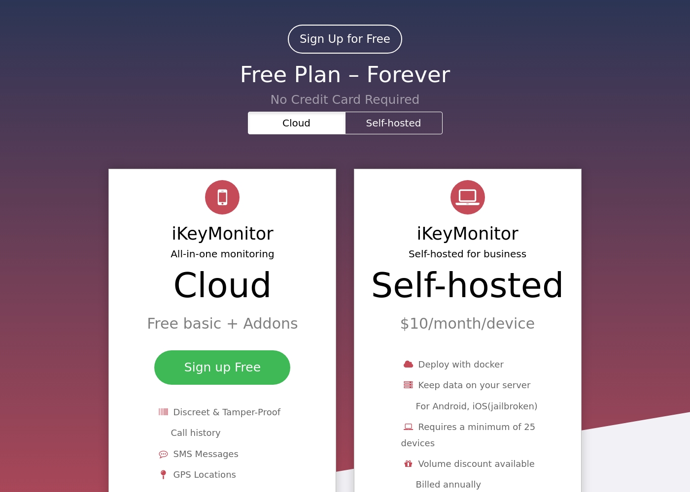 iKeyMonitor pricing screenshot
