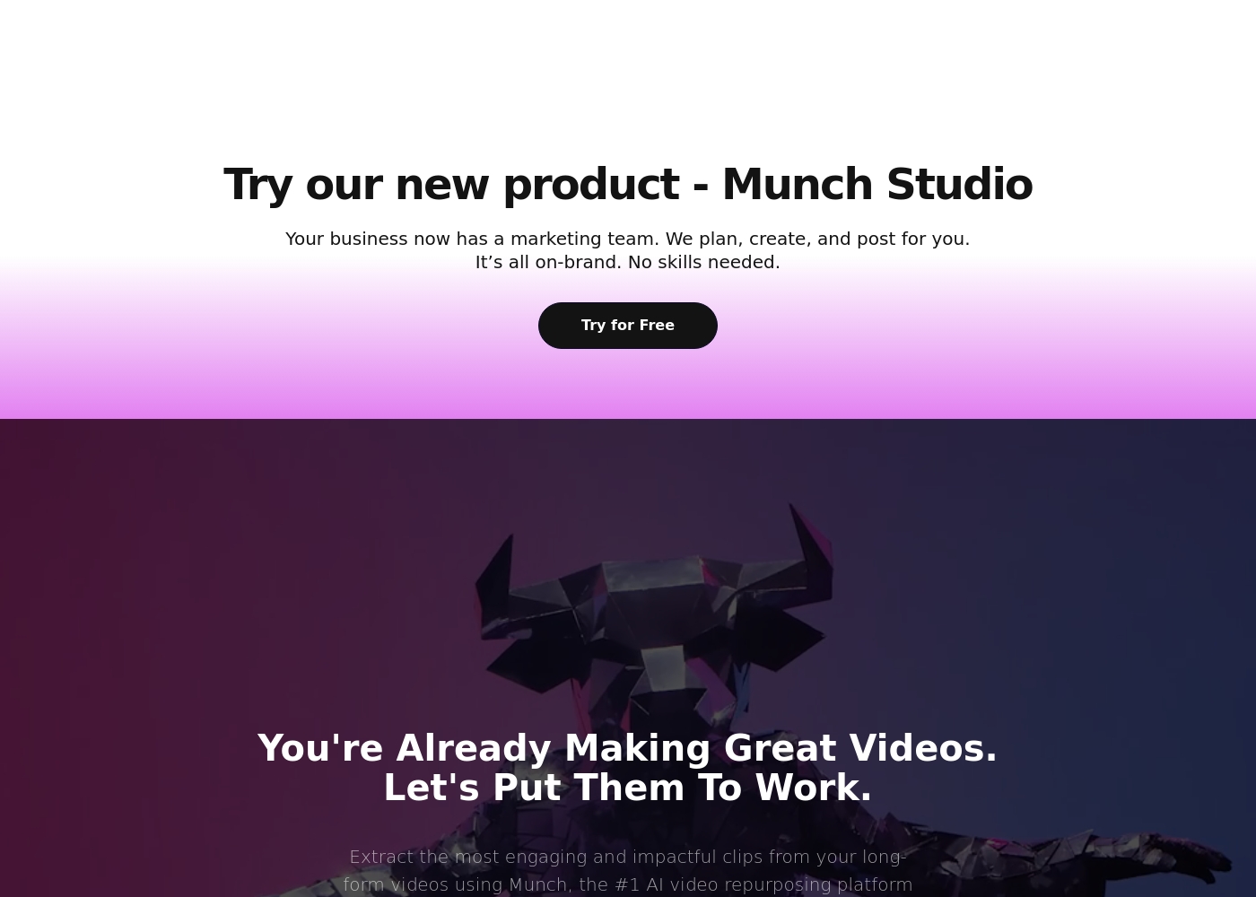 Munch pricing screenshot