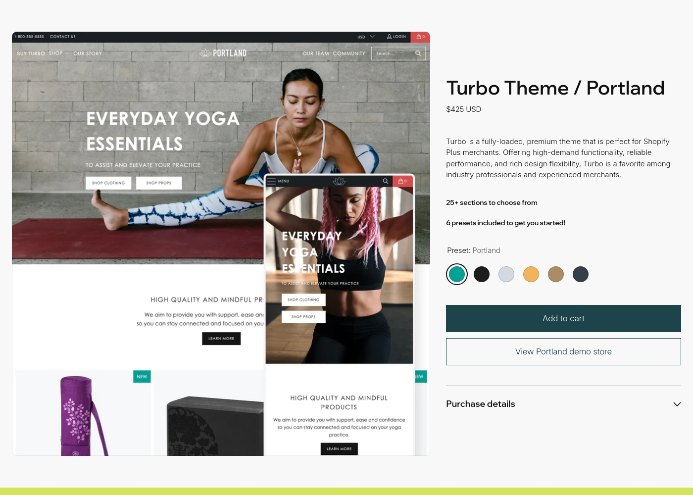 Turbo Theme pricing screenshot